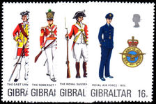 Gibraltar 1974 Military Uniforms (6th series) unmounted mint.