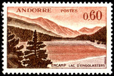 French Andorra 1965 60c Engolasters Lake unmounted mint.