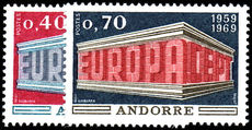 French Andorra 1969 Europa lightly mounted mint.