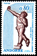 French Andorra 1970 Junior Athletics unmounted mint.