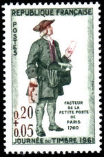 France 1961 Stamp Day and Red Cross unmounted mint.