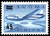 Finland 1959  45m on 34m Convair provisional unmounted mint.