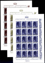 Liechtenstein 1958 Trees in complete sheets of 20 unmounted mint.
