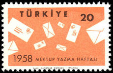 Turkey 1958 International Correspondence Week unmounted mint.