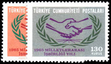Turkey 1965 International Co-operation Year unmounted mint.