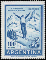 Argentina 1970-74 100p Ski jumper unmounted mint.