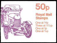 1981 50p Bullnose Morris booklet 14p right