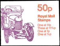 1981 50p Bullnose Morris booklet 14p left