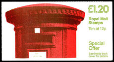 1986 £1.20 booklet Pillar Box left