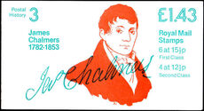 1982 £1.43 booklet Chalmers right