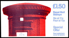 1986 £1.50 cylinder booklet Pillar Box left