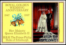 Jersey 1997 Golden Wedding souvenir sheet fine used.
