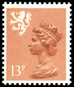 Scotland 1971-93 13p pale chestnut type II Litho Waddington unmounted mint. 
