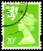Scotland 1993-98 20p bright green Litho Questa fine used.
