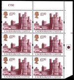 1994 £1.50 Harrison Castle CREAM PVAD gum  re-etched block of 6 unmounted mint.