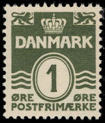 Denmark 1933-2004 1ø blackish green unmounted mint.