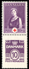 Denmark 1940 10ø and 10ø Red Cross pair unmounted mint.