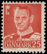 Denmark 1948-55 25ø red unmounted mint.
