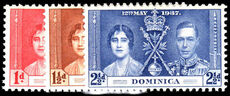 Dominica 1937 Coronation set lightly mounted mint.