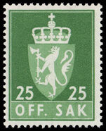 Norway 1959 25ø official unmounted mint.