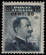 Patmos 1912-21 20c on 15c lightly mounted mint.