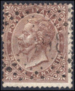 Italy 1863-65 30c brown fine used.