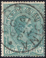 Italy 1884-86 75c green parcel post fine used.