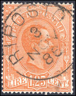 Italy 1884-86 1l25 orange parcel post fine used.