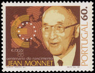 Portugal 1988 Birth Centenary of Jean Monnet (statesman) unmounted mint.