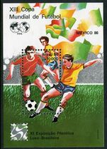 Brazil 1986 World Cup Football souvenir sheet unmounted mint.