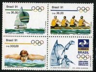 Brazil 1991 Olympics Sailing Block unmounted mint.