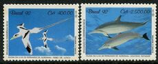 Brazil 1992 Dolphin Gull set unmounted mint.