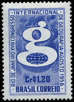 Brazil 1956 Geographical Congress lightly mounted mint.