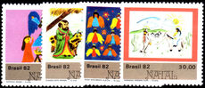 Brazil 1982 Christmas Childrens Paintings unmounted mint.