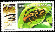 Brazil 1993 Beetles unmounted mint.