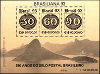 Brazil 1993 Stamp Exhibition souvenir sheet unmounted mint.
