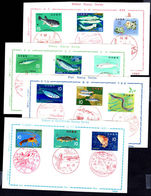 Japan 1966-67 Fishes on First Day sheets.