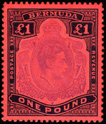 Bermuda 1938-53 £1 violet & black on scarlet perf 13 unmounted mint.
