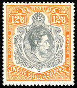 Bermuda 1938-53 12/6d grey and brownish-orange lightly hinged with gum toning.