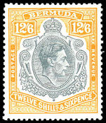 Bermuda 1938-53 12/6d grey and pale orange perf 13 unmounted mint.