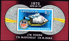 Hungary 1972 Apollo 16 Space souvenir sheet unmounted mint.