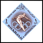 Sharjah 1964 Tokyo Olympics Souvenir Sheet unmounted mint.
