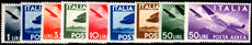 Italy 1945-47 air set fine lightly hinged (25l & 50l green never hinged). 5l green is later wmk.