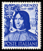 Italy 1949 De Medici mint lightly hinged.