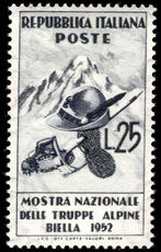 Italy 1952 Alpine Troops National Exhibition unmounted mint.