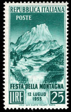 Italy 1953 Mountains Festival lightly mounted mint.