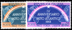 Italy 1953 Fourth Anniversary of Atlantic Pact lightly mounted mint.