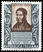 Italy 1953 Sixth International Microbiological Congress lightly mounted mint.