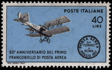 Italy 1967 50th Anniversary of First Airmail Stamp unmounted mint.