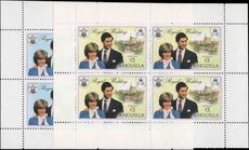 Anguilla 1981 Royal Wedding booklets panes black printed twice unmounted mint.